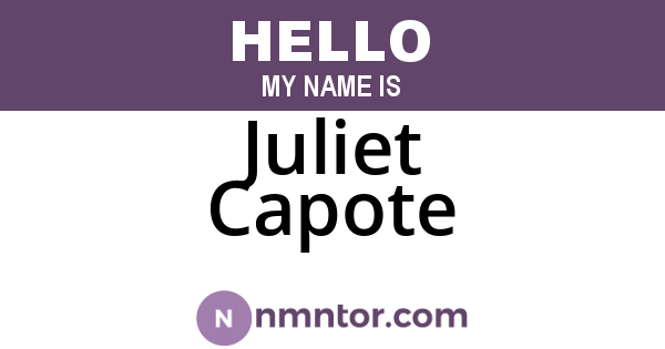 Juliet Capote