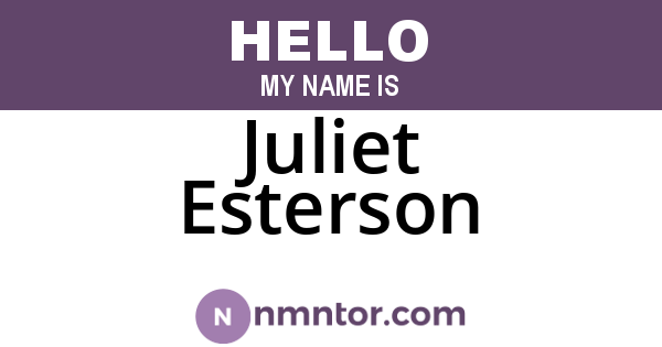 Juliet Esterson