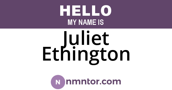 Juliet Ethington