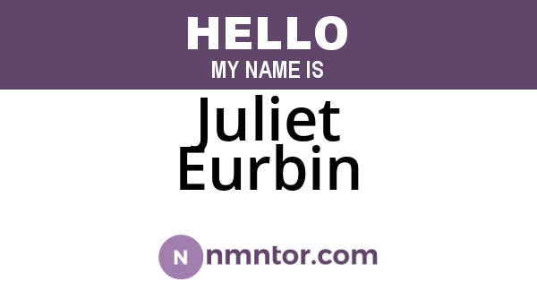 Juliet Eurbin