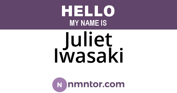 Juliet Iwasaki