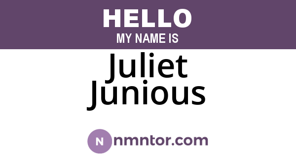 Juliet Junious