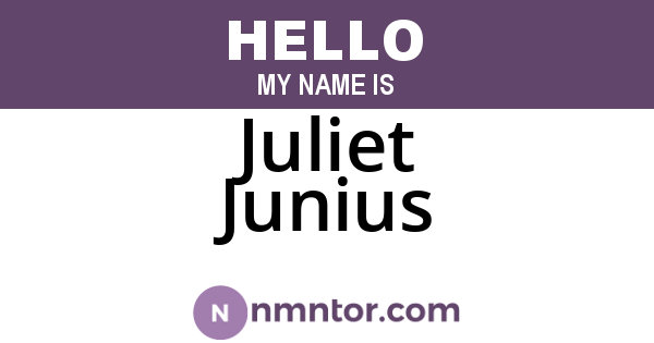 Juliet Junius