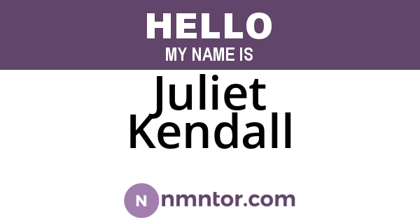 Juliet Kendall