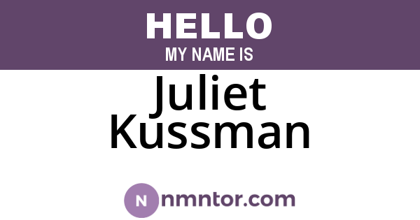 Juliet Kussman