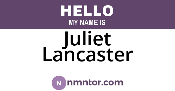 Juliet Lancaster