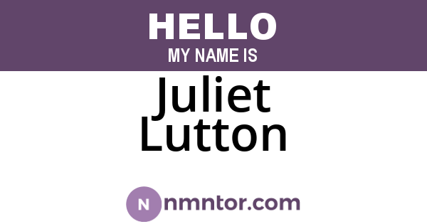 Juliet Lutton