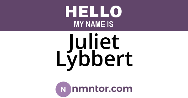 Juliet Lybbert