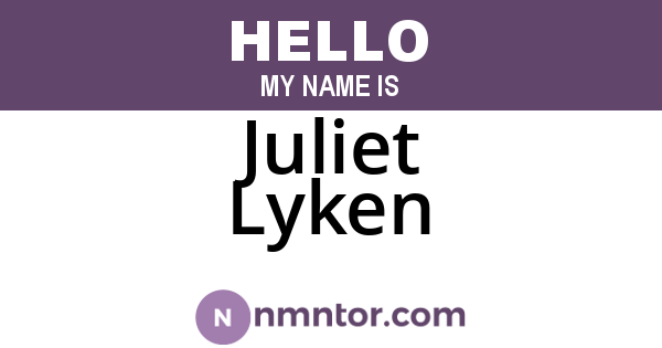 Juliet Lyken