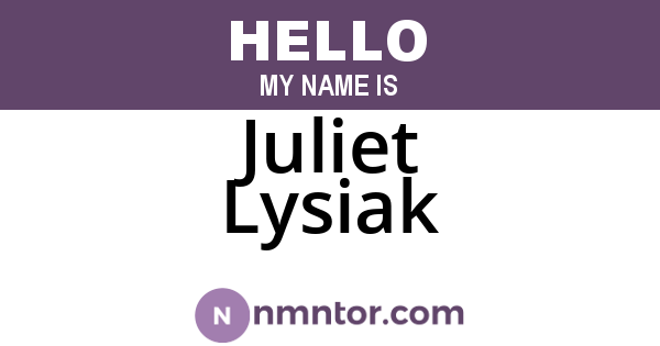 Juliet Lysiak