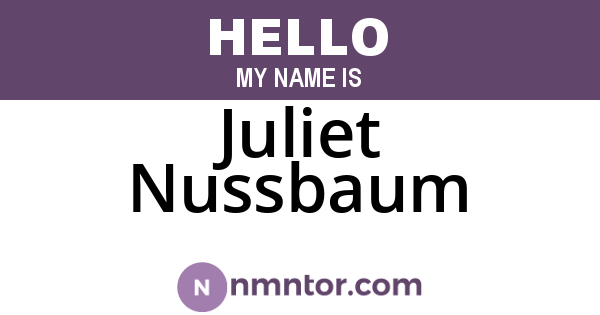 Juliet Nussbaum