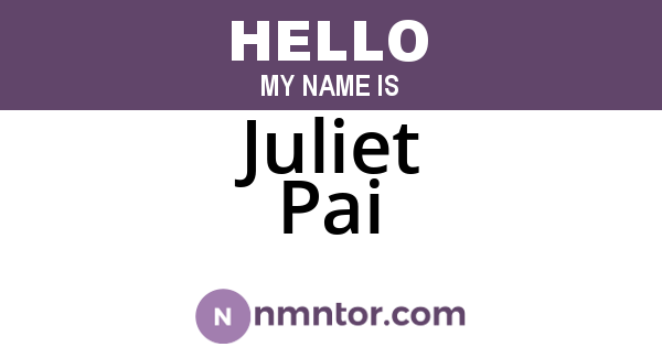 Juliet Pai