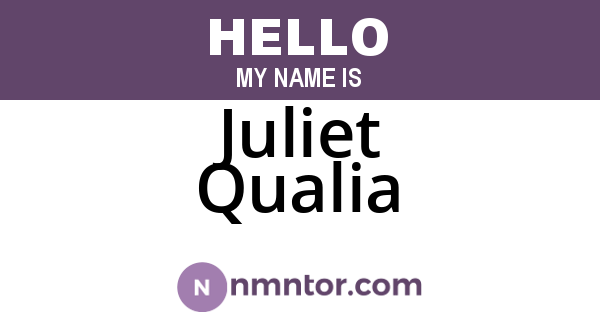 Juliet Qualia