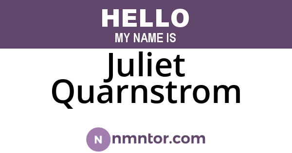 Juliet Quarnstrom