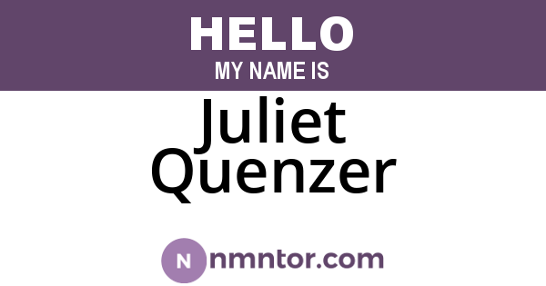 Juliet Quenzer