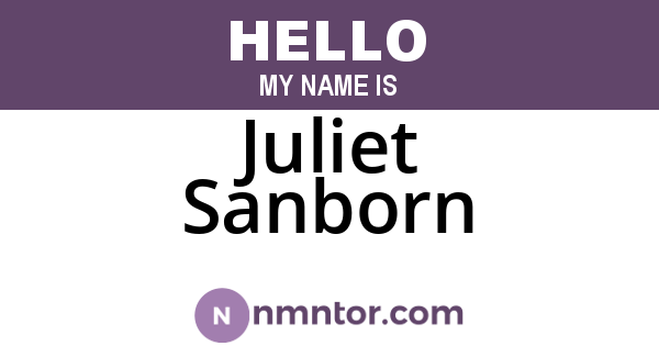 Juliet Sanborn