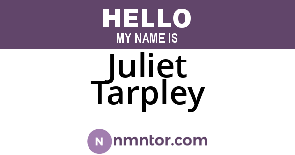 Juliet Tarpley