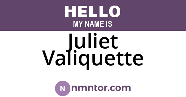Juliet Valiquette