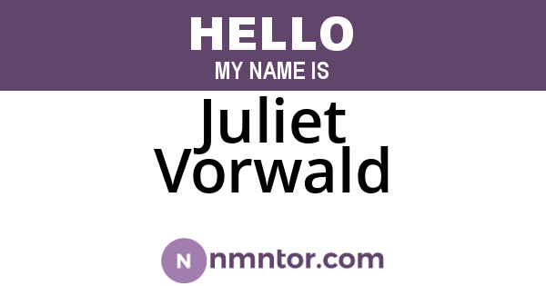 Juliet Vorwald