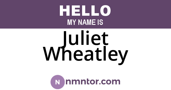 Juliet Wheatley