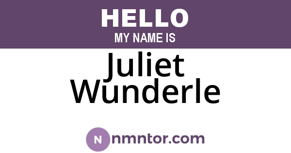 Juliet Wunderle