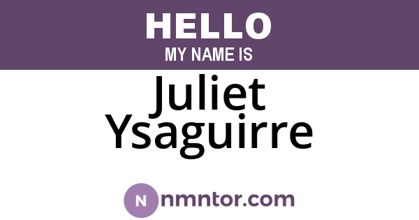 Juliet Ysaguirre