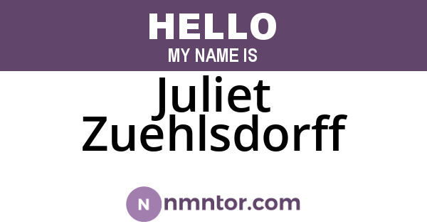 Juliet Zuehlsdorff