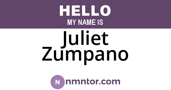 Juliet Zumpano