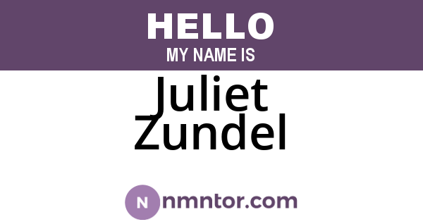 Juliet Zundel