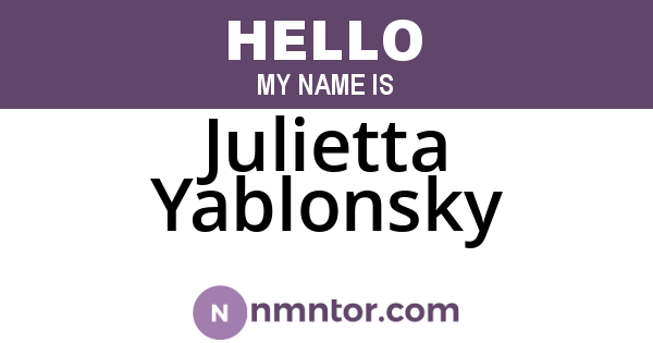Julietta Yablonsky