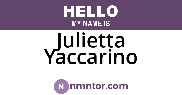 Julietta Yaccarino