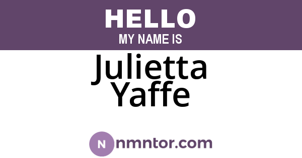 Julietta Yaffe