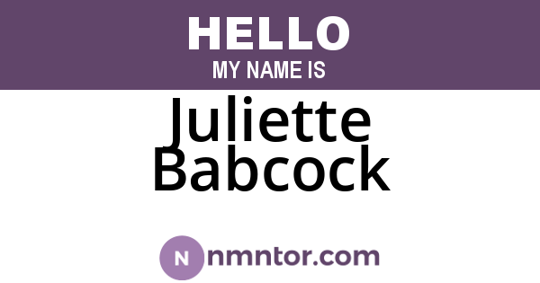 Juliette Babcock