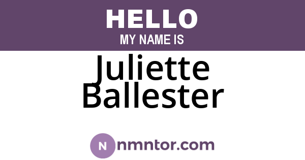Juliette Ballester