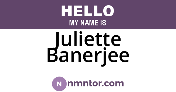 Juliette Banerjee