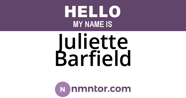 Juliette Barfield