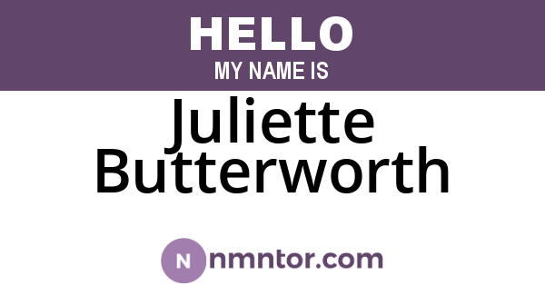 Juliette Butterworth