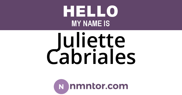 Juliette Cabriales