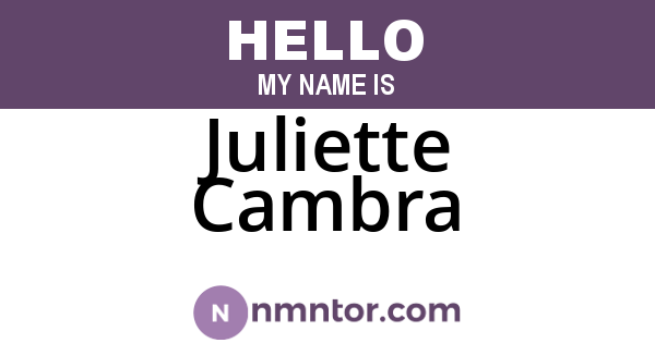Juliette Cambra
