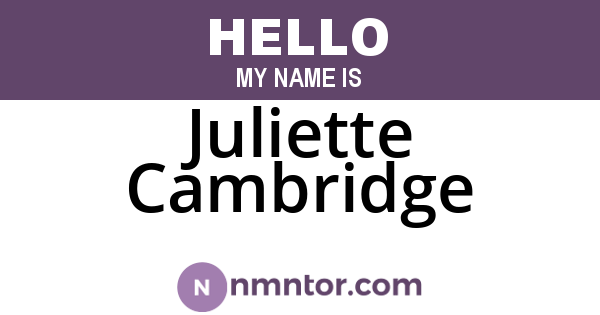 Juliette Cambridge