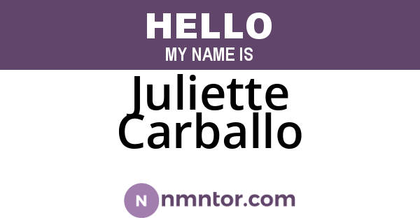 Juliette Carballo