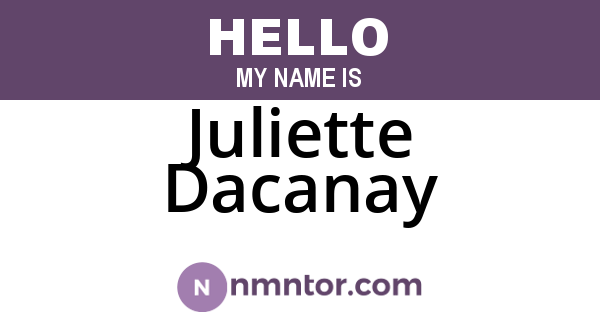 Juliette Dacanay