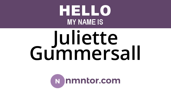 Juliette Gummersall