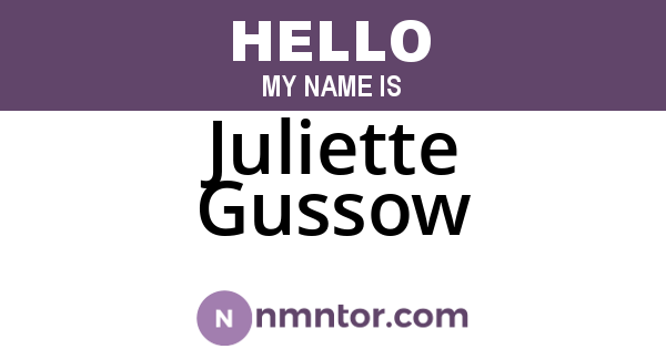 Juliette Gussow