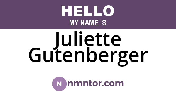 Juliette Gutenberger