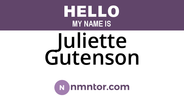 Juliette Gutenson