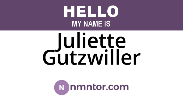 Juliette Gutzwiller
