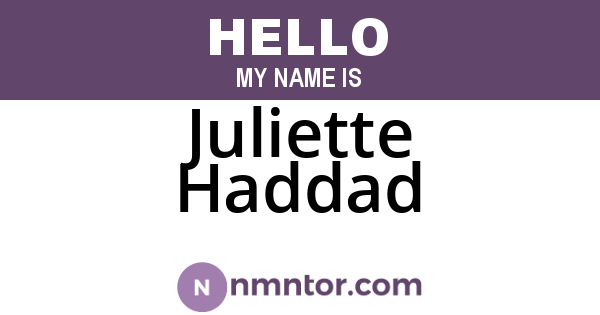 Juliette Haddad