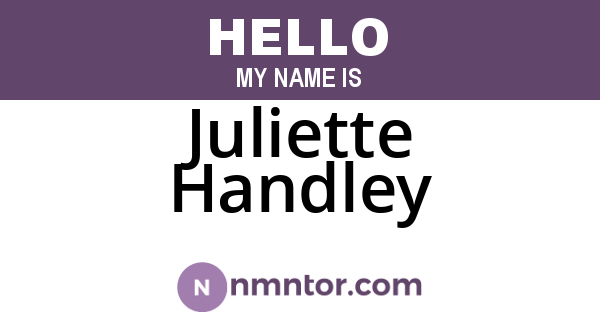 Juliette Handley