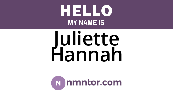 Juliette Hannah